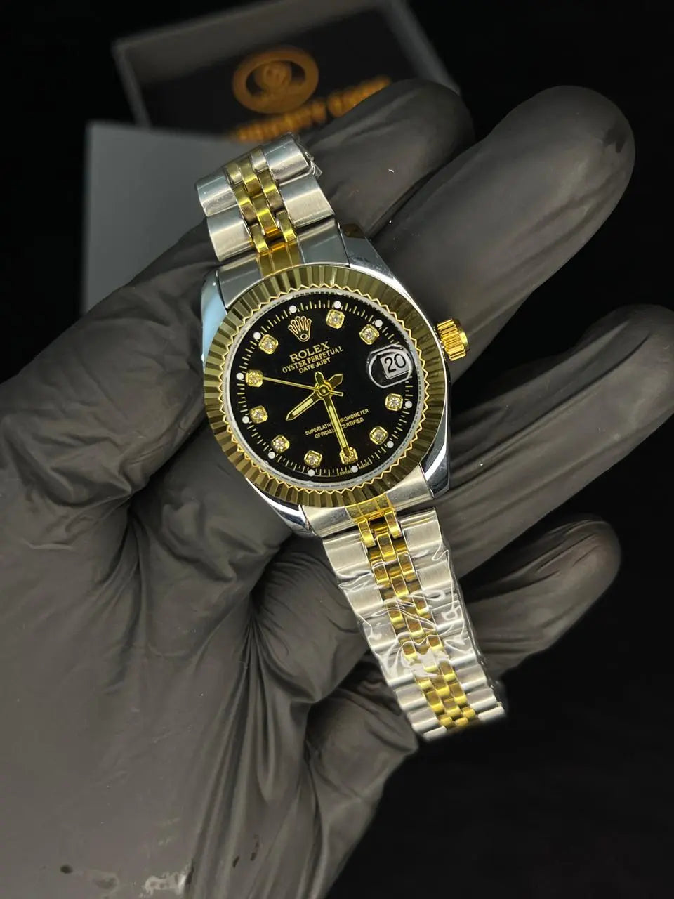 RLX - Two Tone Couple Watch - Black Dial