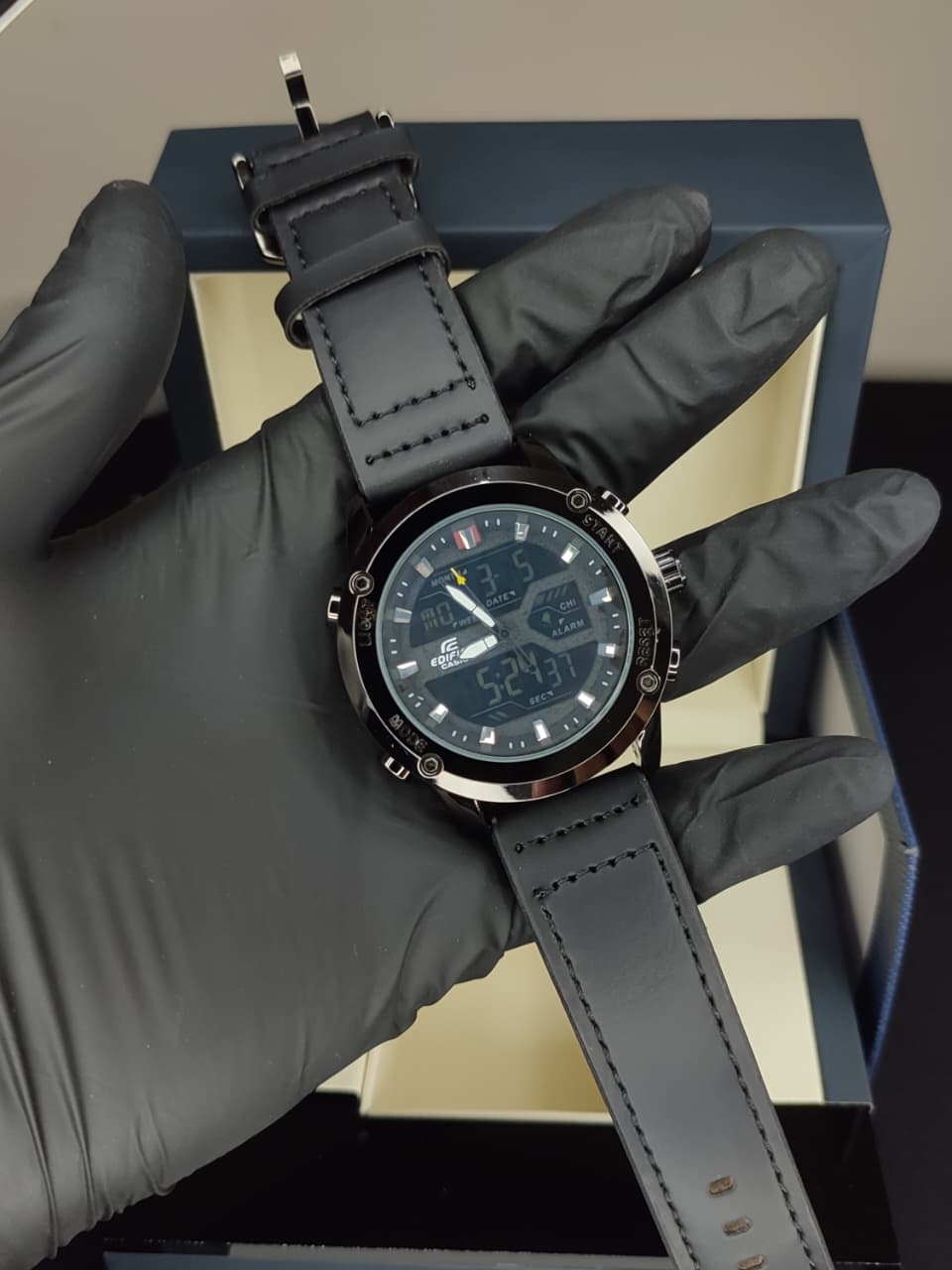 Casio Edifice - Leather Straps - Dual Time