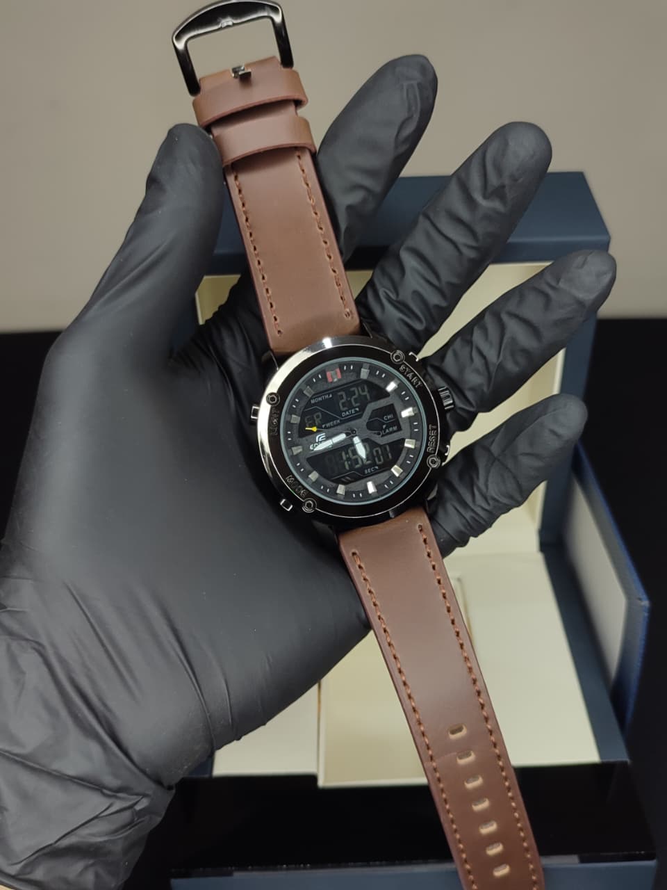 Casio Edifice - Leather Straps - Dual Time