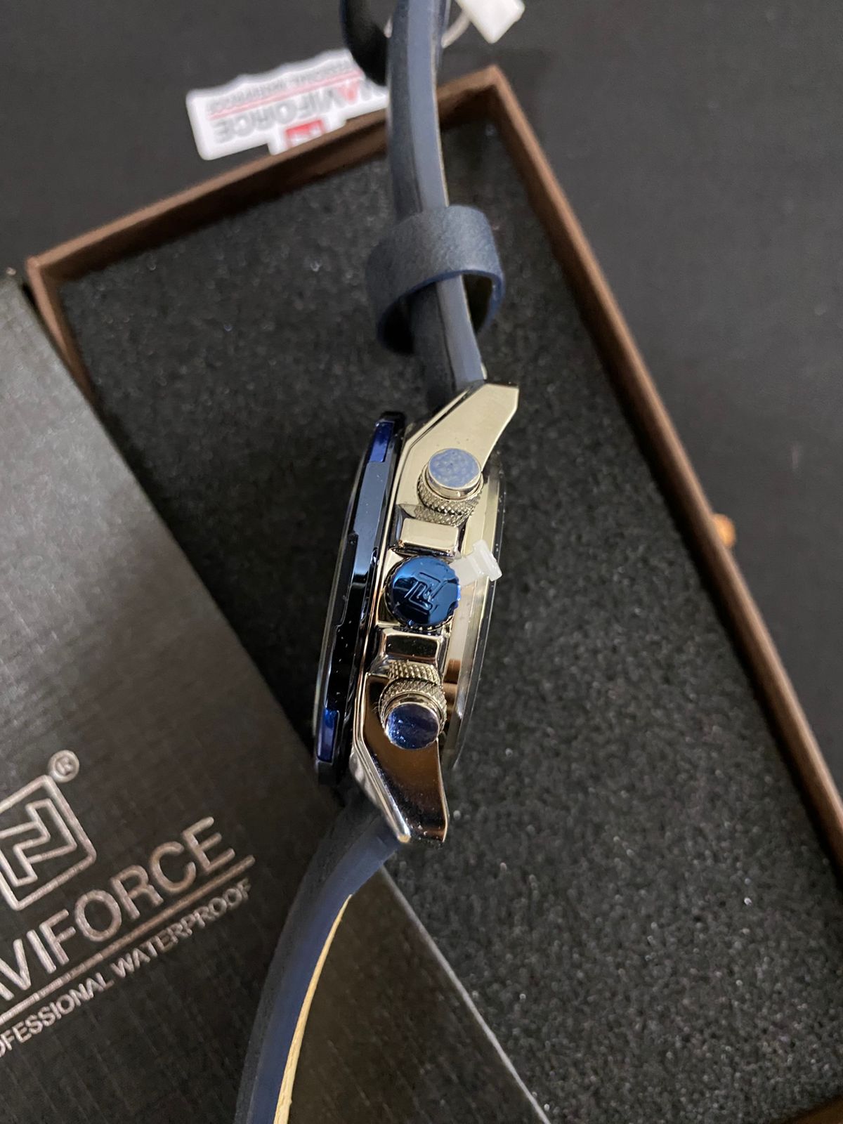 Naviforce NF-9197  -- Dual Time Watch -Leather Straps