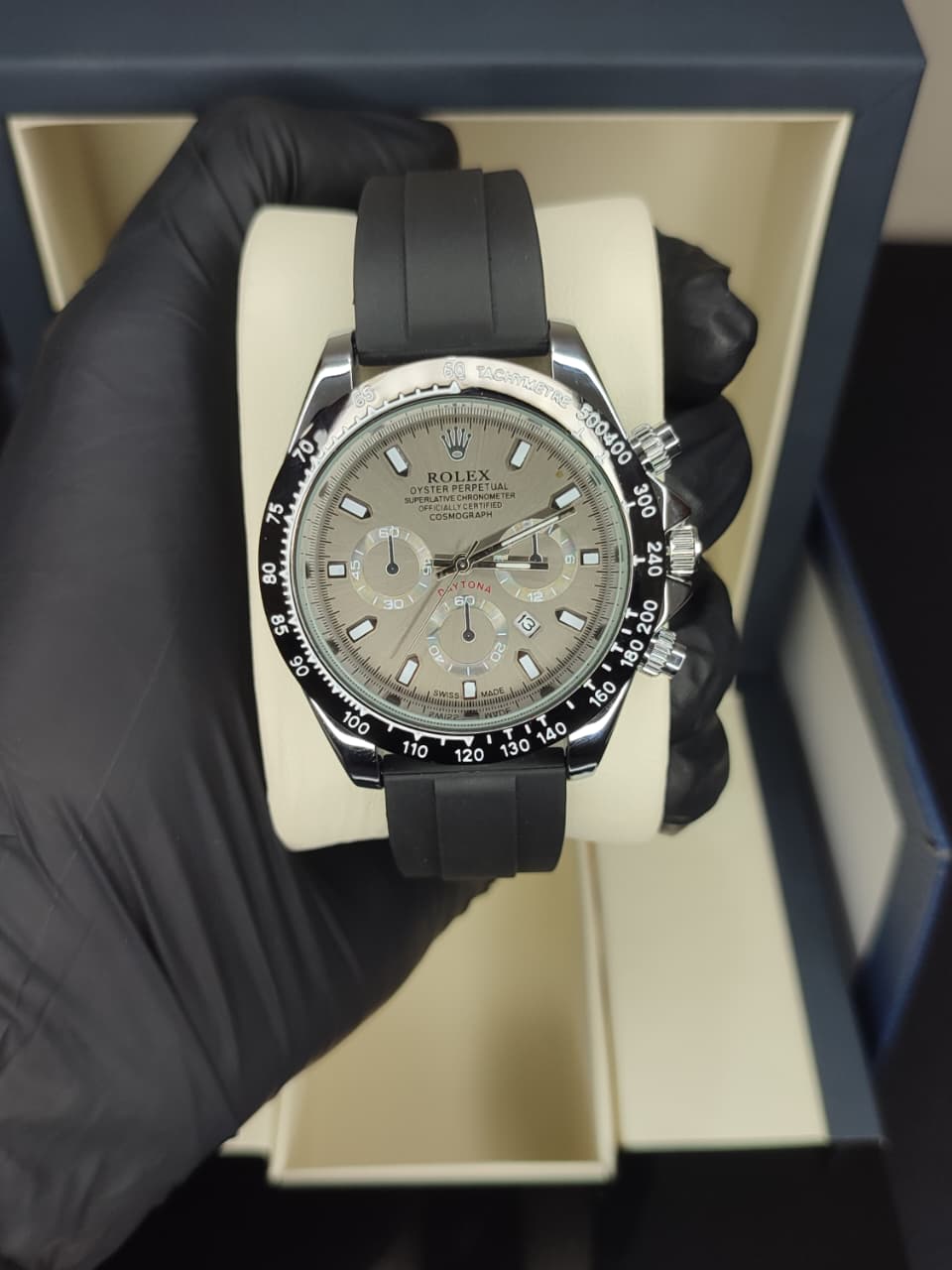 Rolex Daytona Watch (Replica) - Rubber Straps - Master Lock