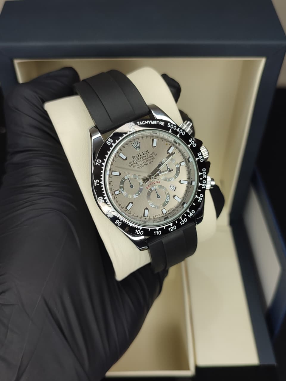 Rolex Daytona Watch (Replica) - Rubber Straps - Master Lock