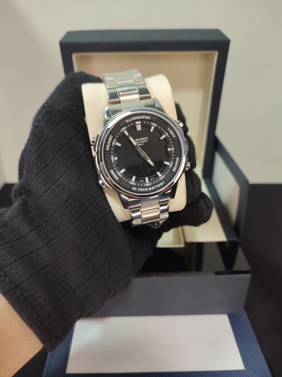 Casio G-shock -  (Silver-Black) Dual Time Watch - (Master Copy) - (All Functions Working)