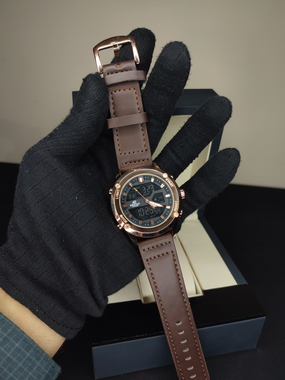 Casio Edifice - Leather Straps - Dual Time