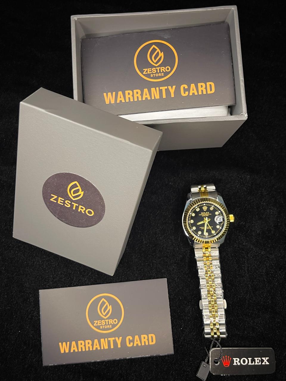 RLX - Two Tone Watch For Women - Black Dial